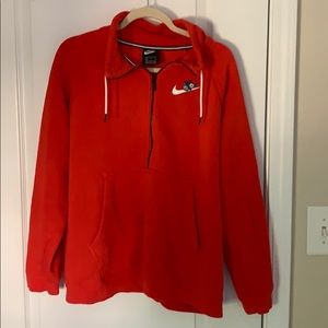 Hot reddish pink Nike half zip up